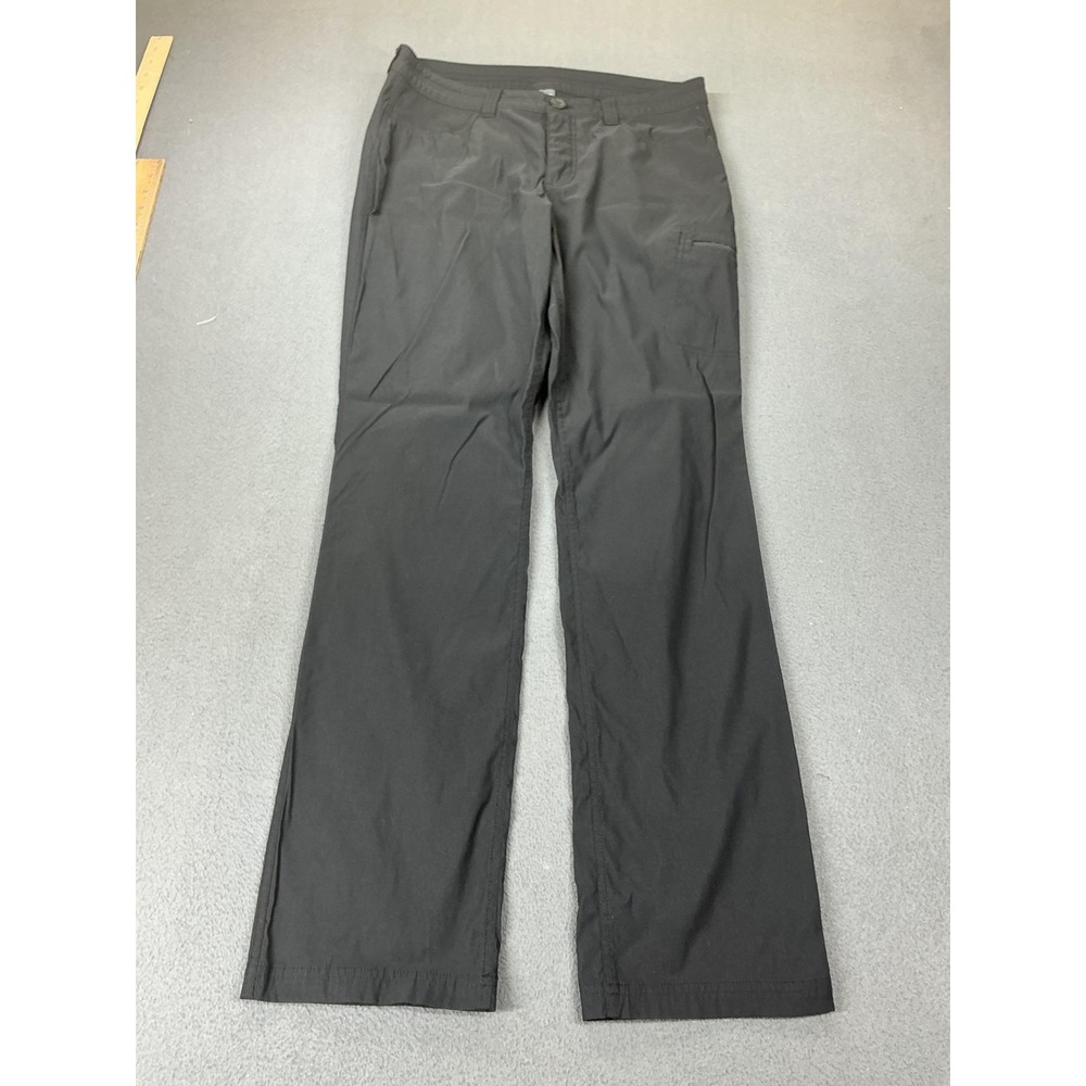 Eddie Bauer Pants Womens 8 Black Khakis Stretch Zip Pockets Hiking Travel